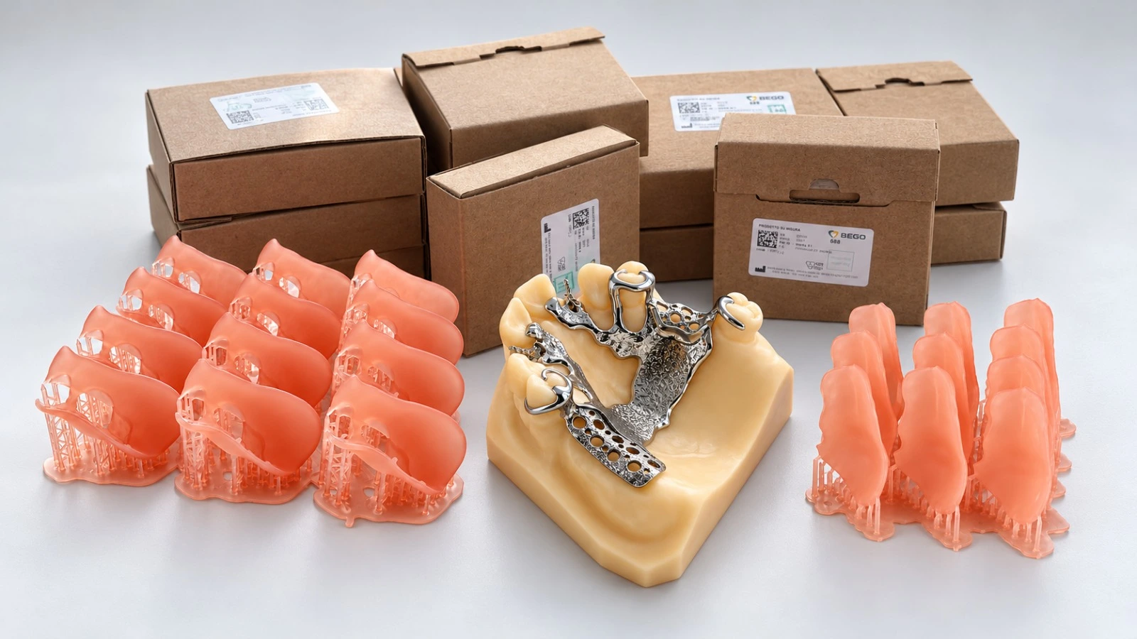Materiale fornito ai partecipanti: confezioni, strutture stampate e scheletrato sul modello
